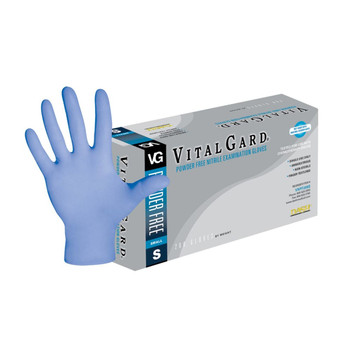 Dash VitalGard Nitrile Exam Gloves - Periwinkle Blue - 3.9 mil - Box of 100